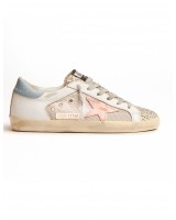 Кеды Golden Goose  'Superstar' LTD sneakers in white leather with mesh insert and silver glitter tongue