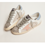Купить Кеды Golden Goose  'Superstar' LTD sneakers in white leather with mesh insert and silver glitter tongue в Кеды и кроссовки Golden Goose Deluxe Brand