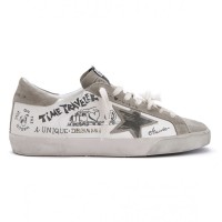 Кеды Golden Goose  'Superstar' PRINTED WHITE TAUPE LEATHER